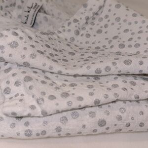 Nicole Miller Metallic Silver Polka Dot Cloth Napkins Set 4